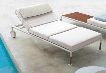 SPRINGTIME - Recliner fabric sun lounger with castors by B&B Italia Outdoor - view 2